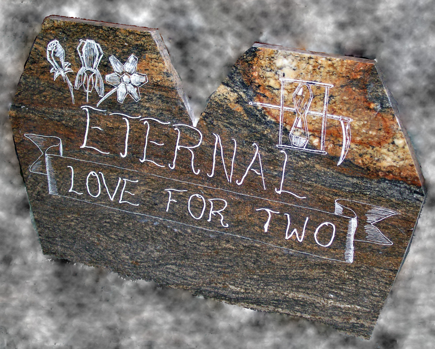 Eternal Love for Two Double Headstone