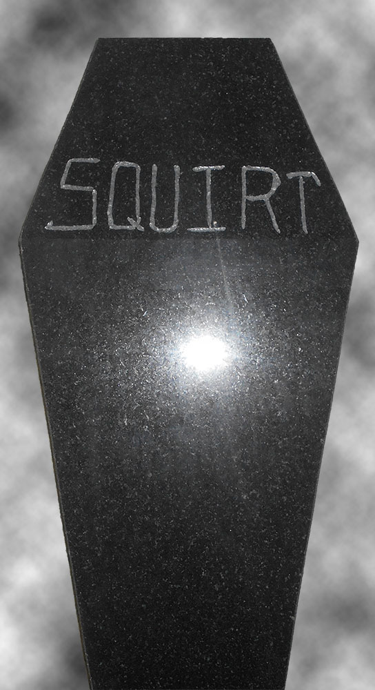 Pet Burial Headstone - Squirt