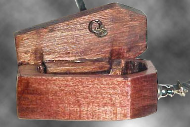 Mahogany locket - hinge interior