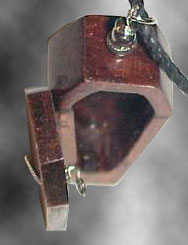 Mahogany locket - open (from above)