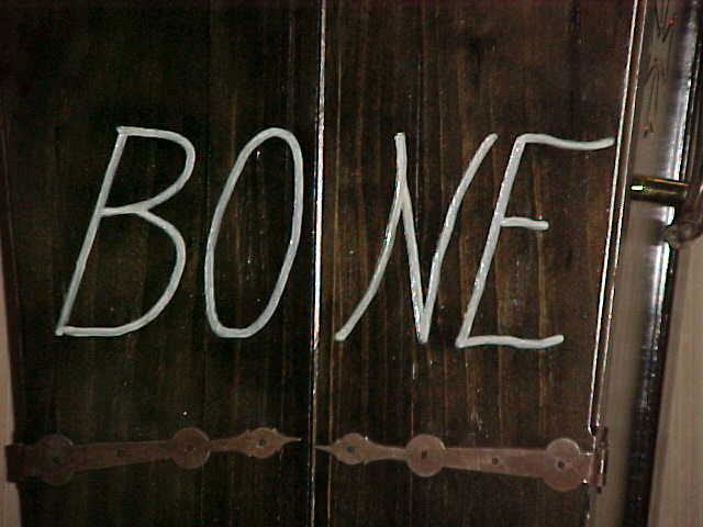 Bone lettering detail